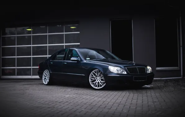 Picture Windows, Mercedes, Black, Evening, Sedan, S500, W220