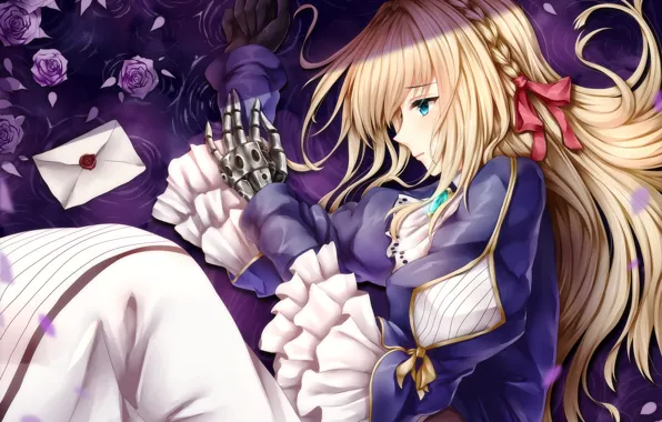 Girl, roses, lies, Violet Evergarden