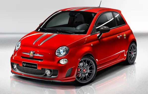 Auto, red, strip, tuning, fiat, 500