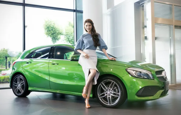 Picture girl, smile, car