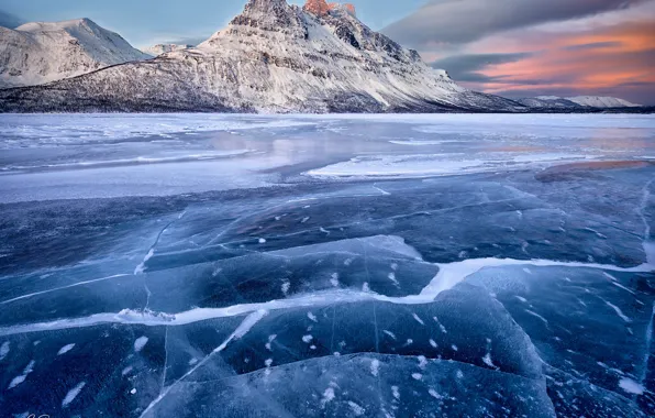 Picture ice, sea, snow, rocks, coast, Norway