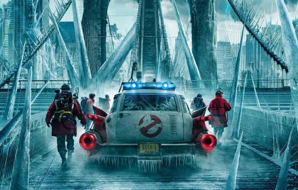 Machine, bridge, fiction, ice, poster, Ghostbusters: The Chilling Horror, Ghostbusters: Frozen Empire