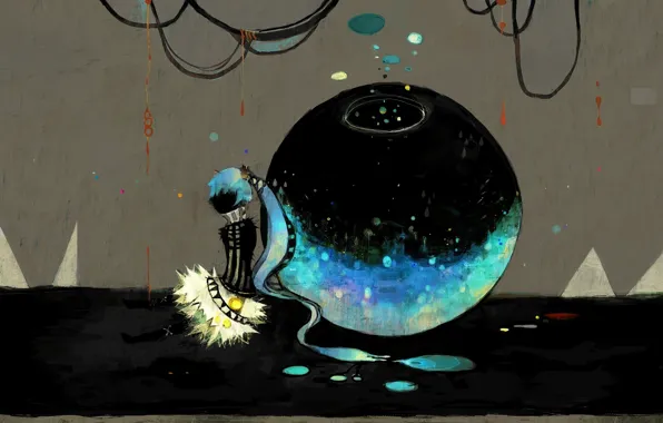 Loneliness, wall, blood, rope, spot, vocaloid, Hatsune Miku, Hatsune Miku