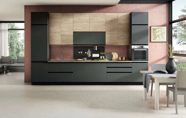 Style, Villa, interior, Italy, kitchen, dining room, dining area, Italian design