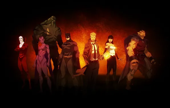 Picture batman, Batman, the demon, team, Orchid, team, DC comics, Zatanna