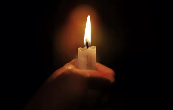 Picture light, hand, candle