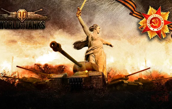 Picture art, tanks, WoT, ISU-152, World of Tanks, T-34-85, S. T. V. O. L.