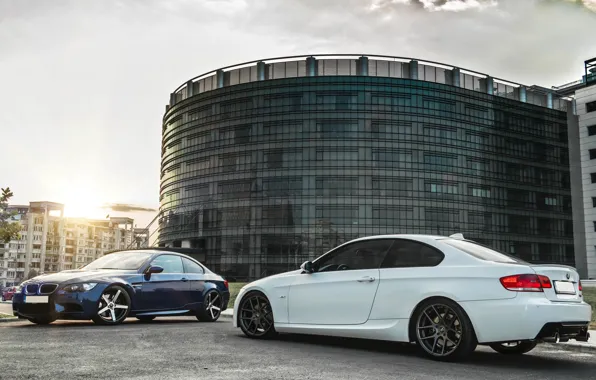 Picture BMW, Tuning, White, Blue, BMW, white, Drives, blue
