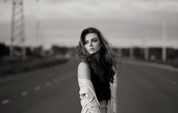 Picture road, girl, photo, model, hair, photographer, beautiful, Ilya Varivchenko