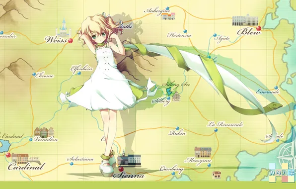 Picture the game, map, anime, girl, kataha the