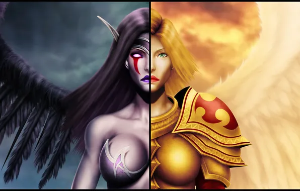 Picture League of Legends, Kayle, Morgana, Angel Fall, the Judicator