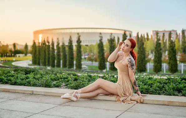 Picture legs, redhead, A Diakov George