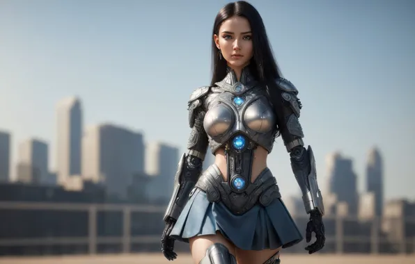 Girl, fantasy, armor, art, day, digital art, fantasy art, fantasy girl