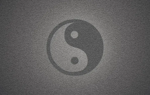 Grey, background, cubes, texture, squares, b/W, symbol, Yin-Yang