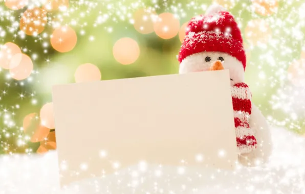 Winter, snow, holiday, hat, toy, scarf, Christmas, New year
