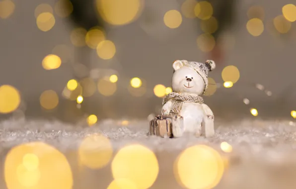 Picture Kukota Ekaterina, holiday, snow, winter, new year, figurine, decor, bear