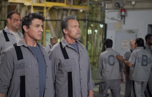 Weapons, Arnold Schwarzenegger, Sylvester Stallone, prison, machines, Sylvester Stallone, Arnold Schwarzenegger, Ray Breslin