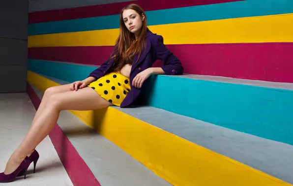 Look, girl, pose, model, shoes, brown hair, legs, beauty
