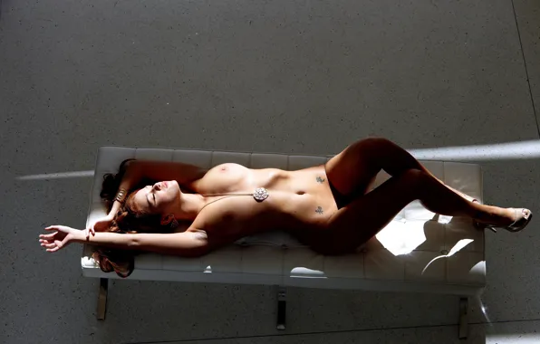 Chest, feet, naked, body, figure, Tits, lies, hot