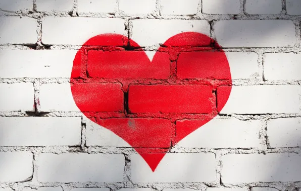 Picture love, red, background, wall, Wallpaper, mood, heart, paint