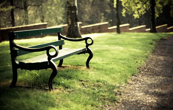 Greens, summer, grass, light, trees, Park, stay, foliage