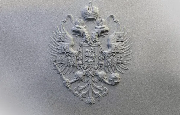 Coat of arms, grey background, Russia