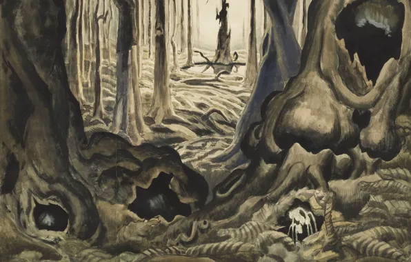 Picture Charles Ephraim Burchfield, The First Hepaticas, 1917-18