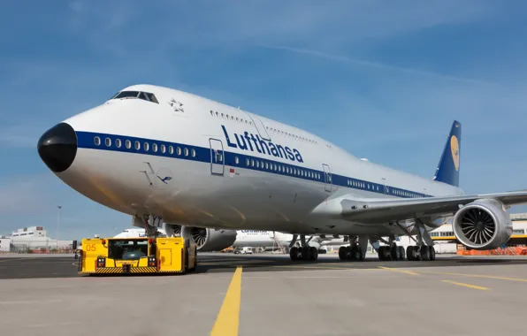 The sky, Airport, Boeing, Lufthansa, Retro, 800, B-747