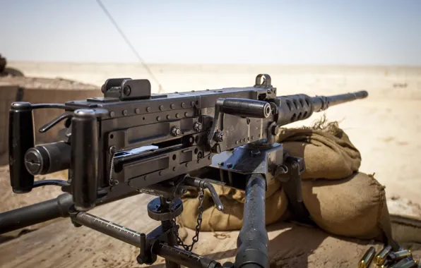 Picture bullets, desert, sand, Browning, .50, machine gun, ammunition, M2HB