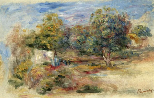 Picture, 1913, Pierre Auguste Renoir, Pierre Auguste Renoir, Landscape with House(etude)