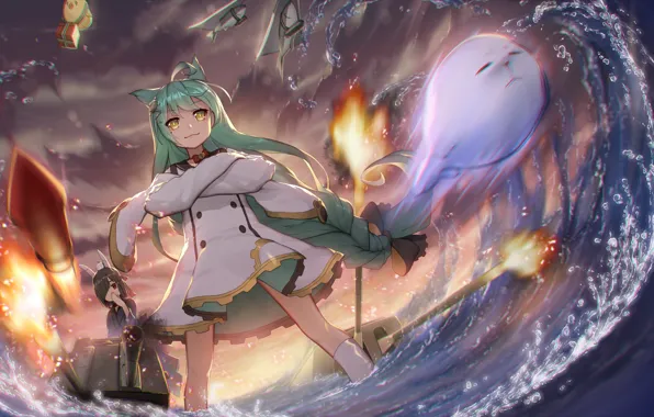 Water, Fire, Weapons, Girls, Azur Lane