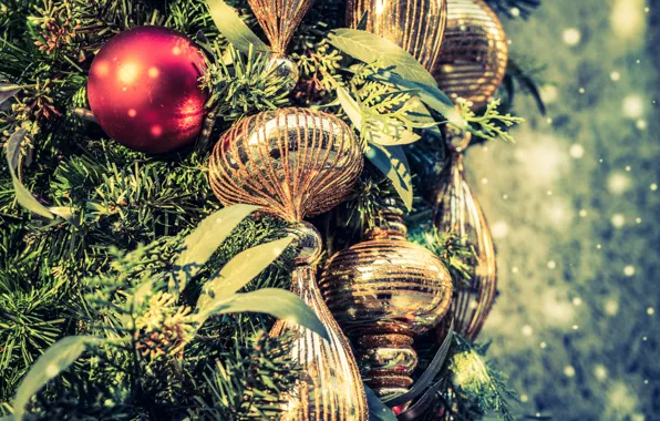 Ball, Christmas, New year, tree, Christmas decorations
