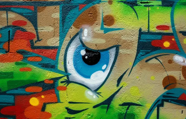 The city, wall, grafiti