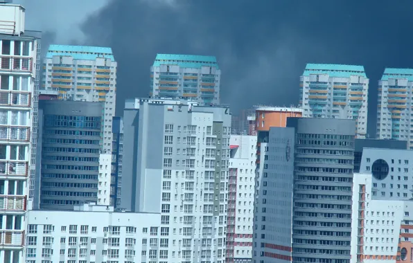 The city, smoke, home, zoom, Minsk