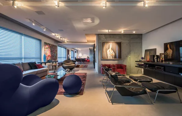 Design, space, style, interior, living room, dining room, Apartment in Belo Horizonte, by 2arquitetos