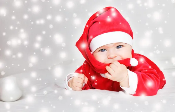 Winter, look, heat, New year, cap, baby