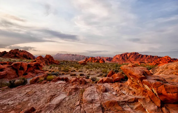 The sky, clouds, landscape, nature, canyon, Sandstone