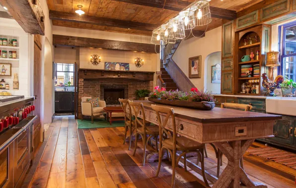 Picture design, style, interior, ladder, dining room, Caruth Home