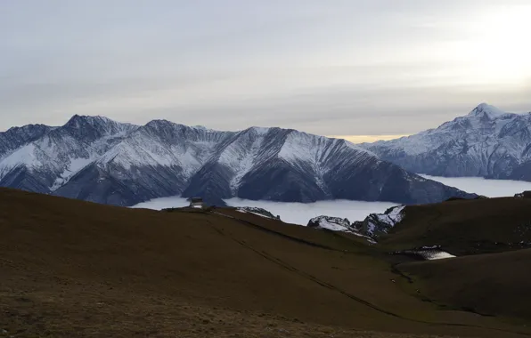 The sky, Nature, Clouds, Mountains, Russia, Landscape, The Caucasus, North Ossetia