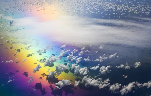Picture the sky, clouds, rainbow