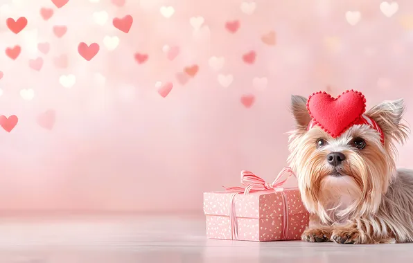 Look, love, holiday, gift, heart, dog, texture, heart