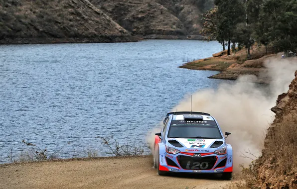 Dust, Lake, Hyundai, WRC, Rally, i20