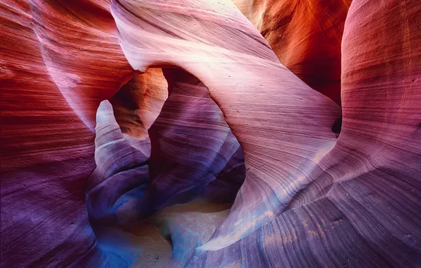 Picture light, rocks, texture, arch, Antelope Canyon