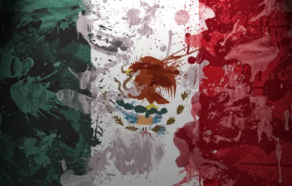 Picture paint, Mexico, Flag, eagle