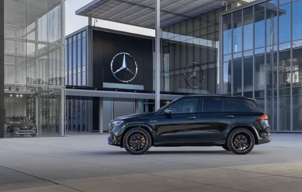 Picture Mercedes-Benz, Mercedes, logo, mercedes, AMG, side view, Mercedes-AMG GLE 63 S 4MATIC