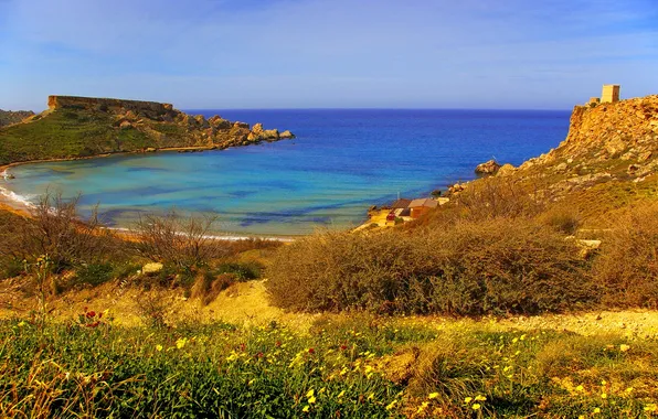 Sea, nature, photo, coast, Malta