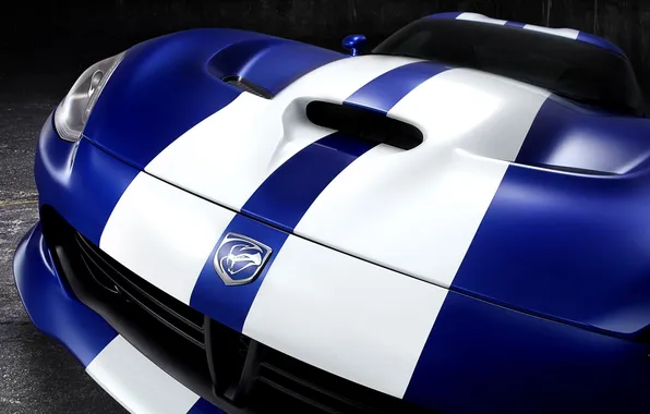 Blue, strip, background, Dodge, Dodge, supercar, Viper, the front