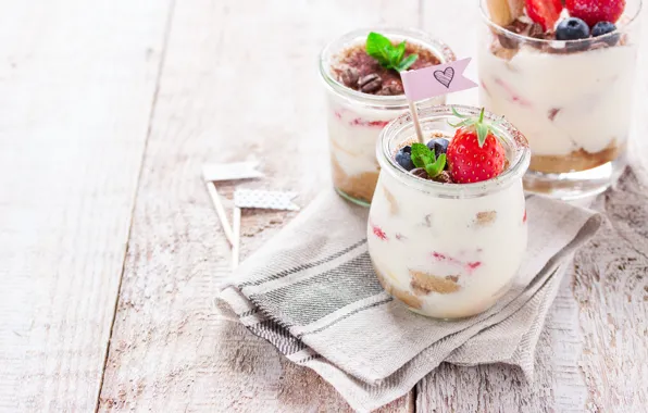 Berries, food, blueberries, strawberry, mint, dessert, dessert, coffe