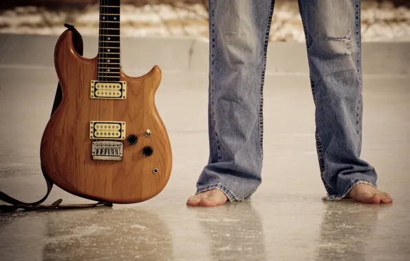 Picture music, feet, guitar