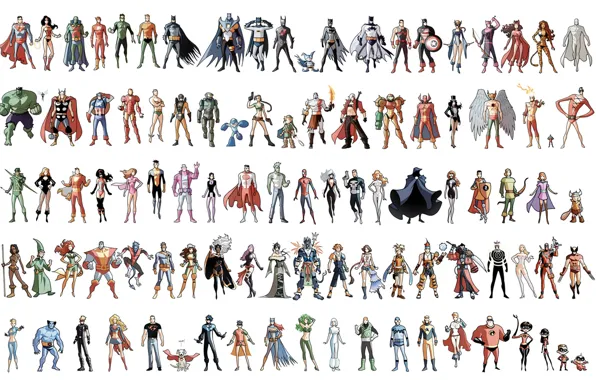 Picture Tomb Raider, Wonder Woman, Hulk, Batman, Wolverine, Punisher, Iron Man, Deadpool